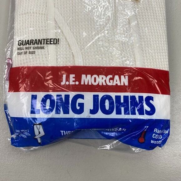 Vintage J E Morgan Long Johns Mens Large Beige Thermal Underwear Pant 38 / 40 - Picture 3 of 6